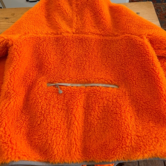 sandy Liang Orange Fleece Jacket with Gray Accents, excellent condition, Worn 1x - Picture 10 of 10